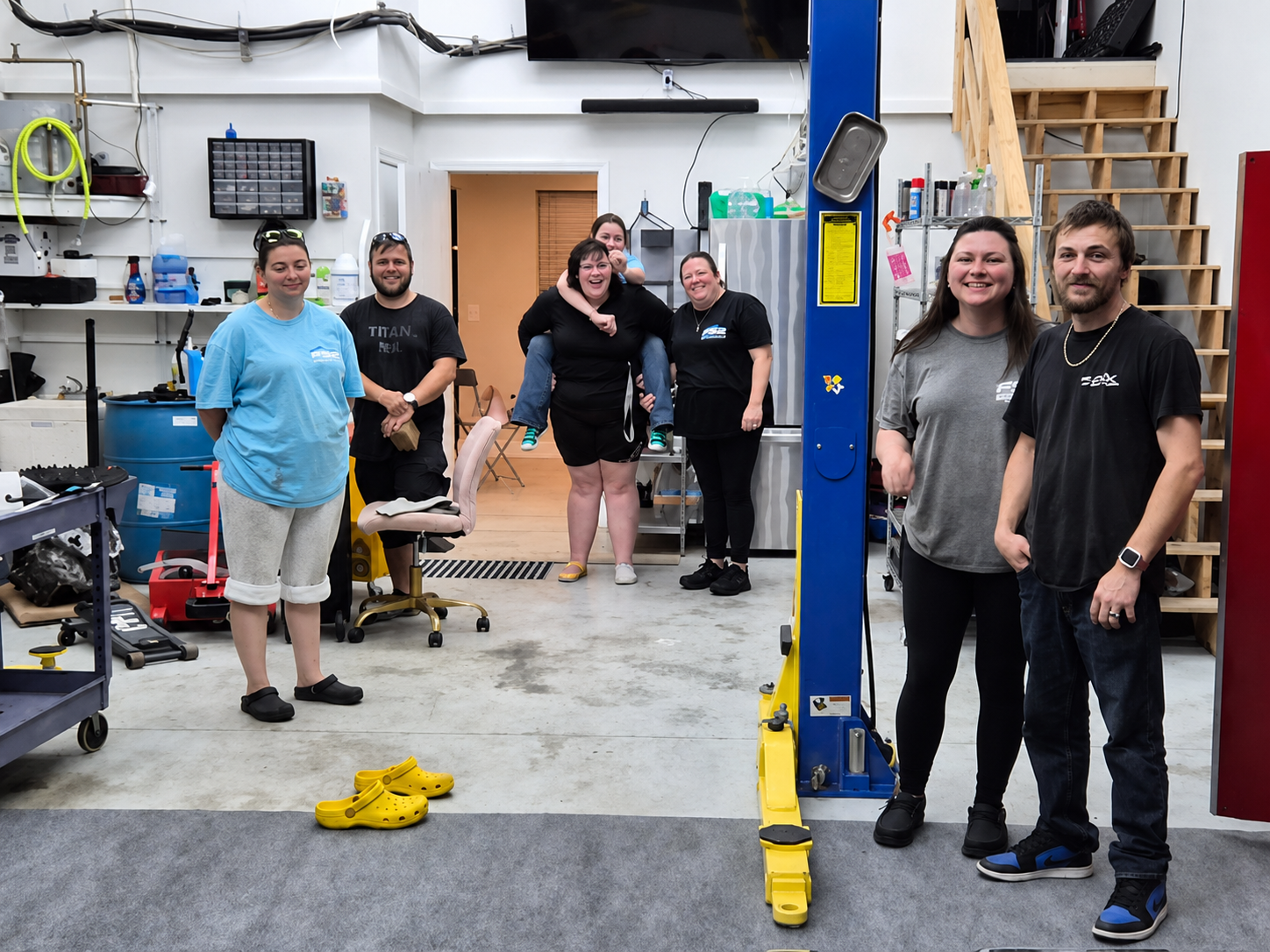 The Wilmington Auto Detail team inside the shop bay