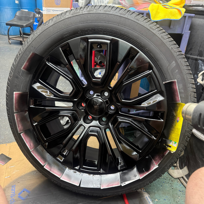 Gloss black wheel after full refinish